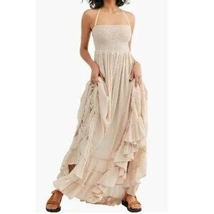 R.VIVIMOS Women's Summer Boho Sexy Backless Long Dresses Sz: S (4/6) - Brown